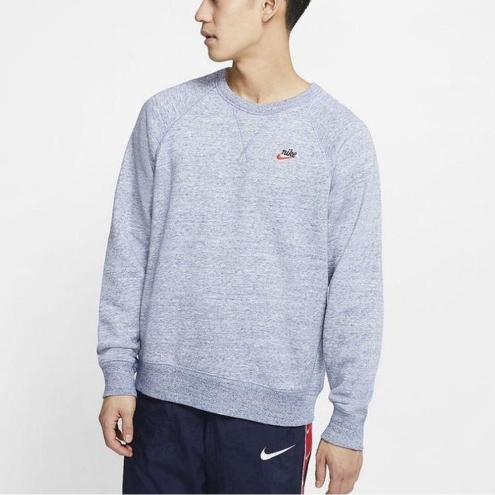 Nike Heathered Blue/Grey and White Sweatshirt